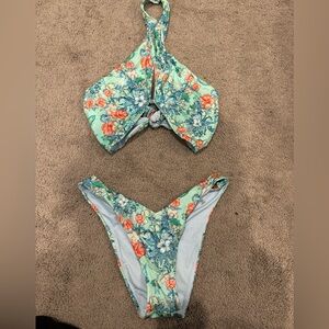 Victorias Secret Wrap High-Neck Halter Bikini Top & Wrap Brazilian Bikini Bottom